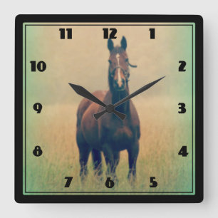 Horloge Carrée Bay Horse Standing