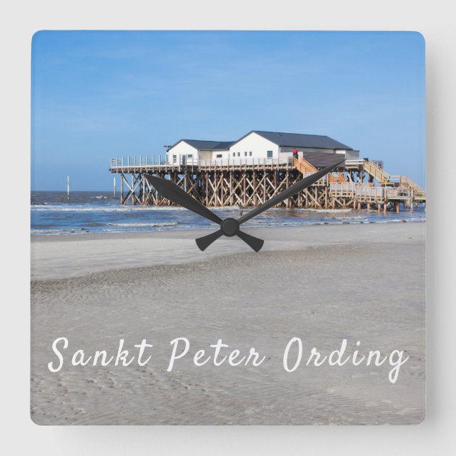 Horloge Carrée Beach House sur pilotis St Peter Ording (Recto)