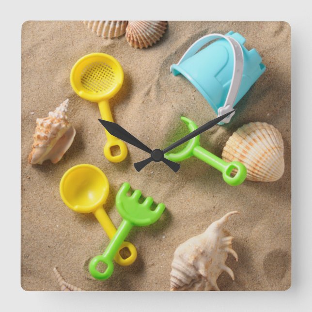 Horloge Carrée Beach Toys (Recto)