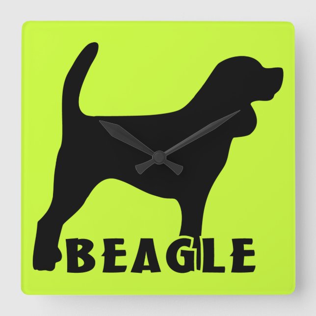 Horloge Carrée Beagle (Recto)