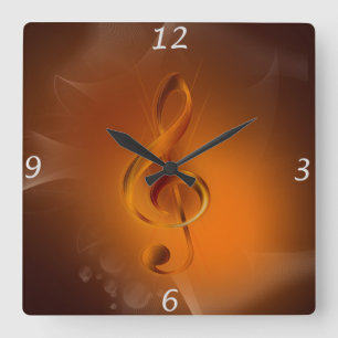 Horloge Carrée Beau cool flamboyant couleurs effets musique