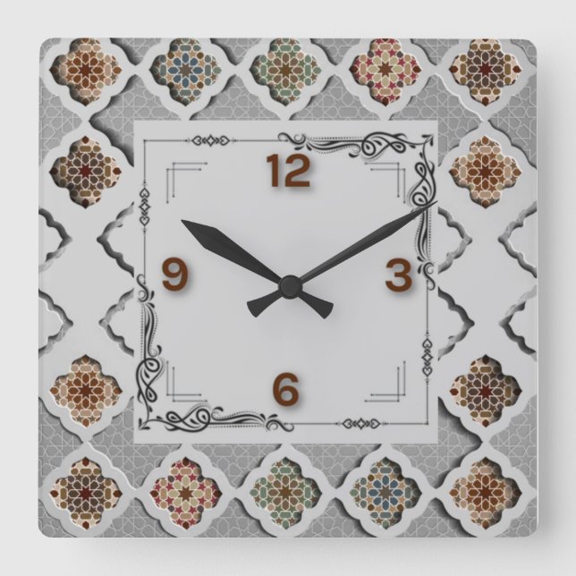 Horloge Carrée Beau etno (Recto)