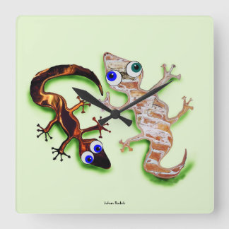 Horloge Carrée Beau Gecko