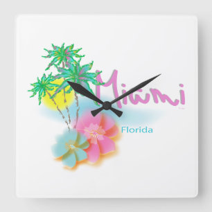 Horloge Carrée Beau Miami la Floride