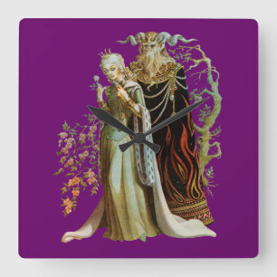 Horloge Carrée Beauté et la bête