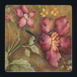 Horloge Carrée Beautés antiques II<br><div class="desc">Floral</div>