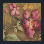 Horloge Carrée Beautés antiques II<br><div class="desc">Floral</div>