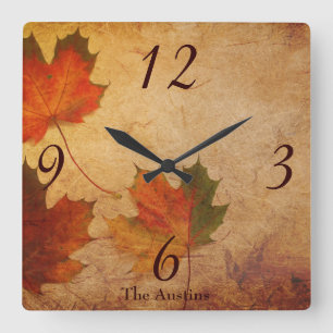 Horloge Carrée Beautiful Autumn Theme