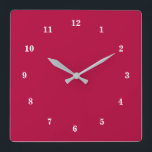 Horloge Carrée Beautiful Color<br><div class="desc">Choose / add your favorite background and number colors ! Add your text / name / date / picture / image ...  or else :)</div>