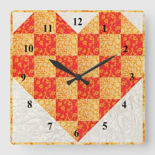 Horloge Carrée Beautiful Orange Quilted Look (Recto)