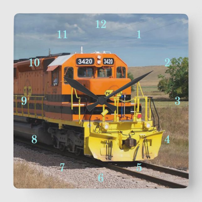 Horloge Carrée Beautiful Train Wall Clock (Recto)