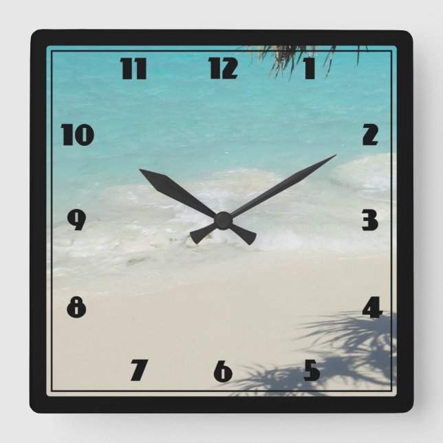 Horloge Carrée Beautiful Tropical Beach (Recto)