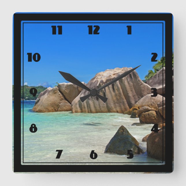 Horloge Carrée Beautiful Tropical Sea Rocky Coastline (Recto)