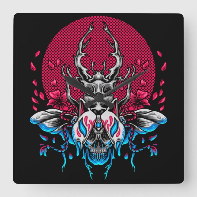 Horloge Carrée Beetle (Recto)