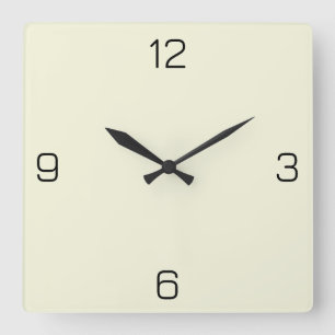 Horloge Carrée Beige (blanc cassé) F5F5DC - Option pour ajouter u
