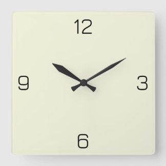 Horloge Carrée Beige (blanc cassé) F5F5DC - Option pour ajouter u