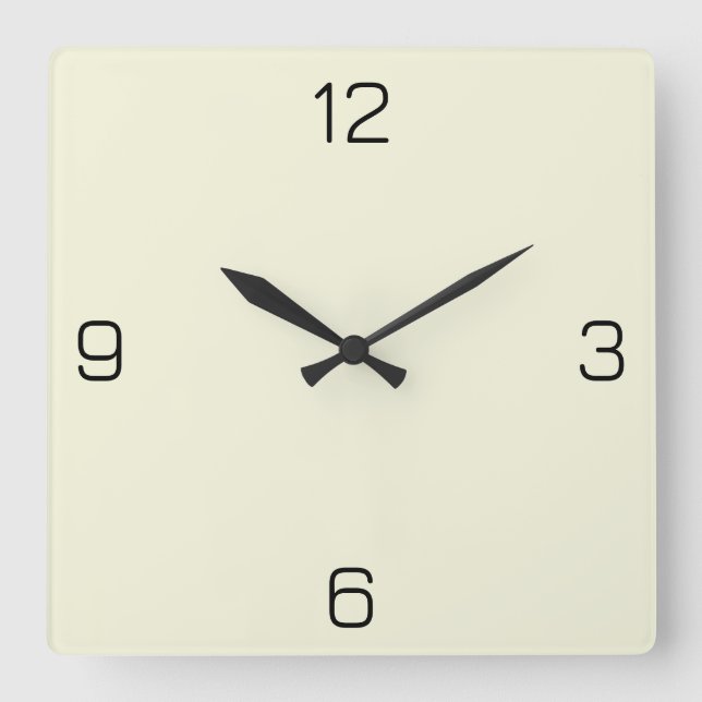 Horloge Carrée Beige (blanc cassé) F5F5DC - Option pour ajouter u (Recto)