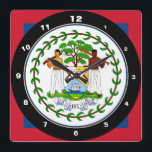 Horloge Carrée Belize Flag & Belize trendy fashion /design clock<br><div class="desc">WALL CLOCK : Belize & Belize Flag fashion design - love my country,  travel,  holiday,  country patriots / sports fans</div>