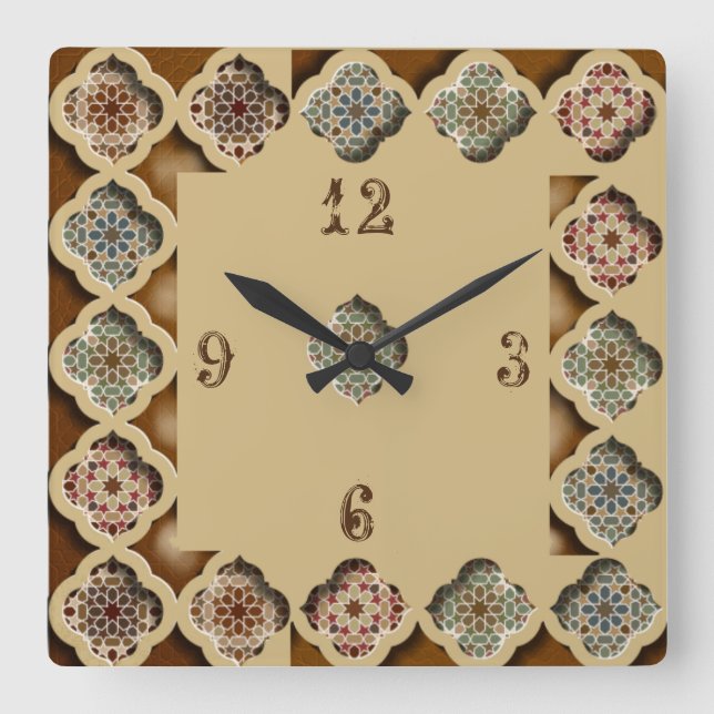 Horloge Carrée Belle caligraphie (Recto)