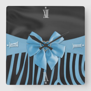 Horloge Carrée Belle chic élégant tissu de soie effets zèbre