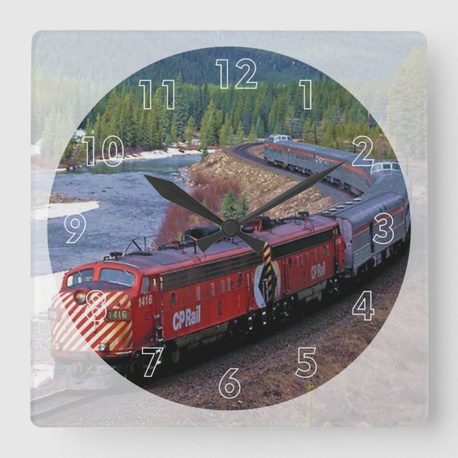 Horloge Carrée Belle Locomotive (Recto)