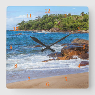 Horloge Carrée Belle plage isolée