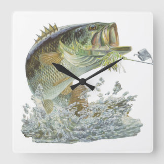 Horloge Carrée Belle taille de pêche à grande bouche basse cadena