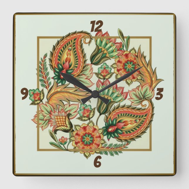 Horloge Carrée Belles fleurs (Recto)