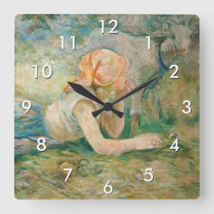 Horloge Carrée Berthe Morisot - Bergère couchée