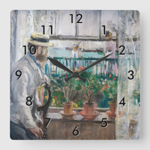 Horloge Carrée Berthe Morisot - Eugene Manet sur l'île de Wight