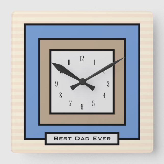 Horloge Carrée Best Dad Classic Squares Wall Clock (Recto)