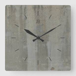 Horloge Carrée BÉTON étiquette STAINÉ  décoration industrielle