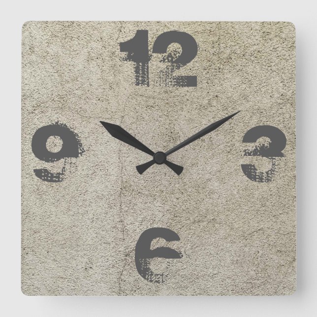 Horloge Carrée Béton personnalisable (Recto)