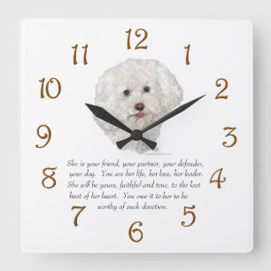 Horloge Carrée Bichon Frise Keepsake
