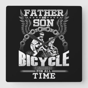 Horloge Carrée Bicyclette de fils de père