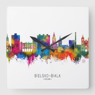 Horloge Carrée Bielsko-Biala Pologne Toit