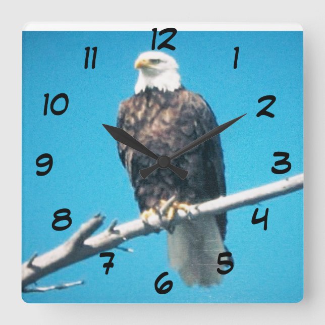 Horloge Carrée Bientôt Eagle Acrylic Wall Clock (Recto)