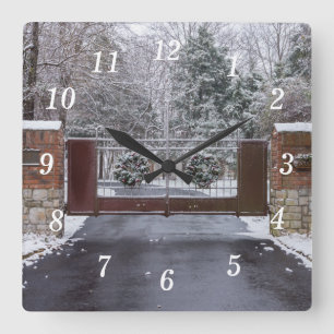 Horloge Carrée Bienvenue À L'Horloge Du Mur D'Hiver