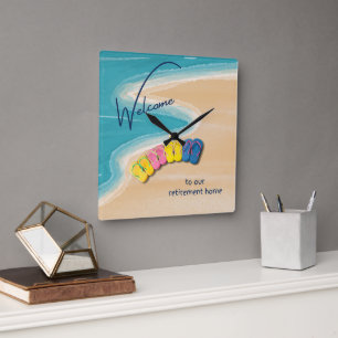 Horloge Carrée Bienvenue dans notre résidence pour personnes âgée