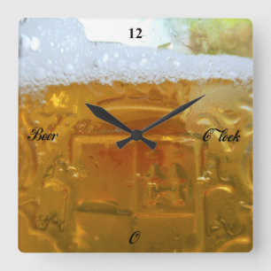 Horloge Carrée Bière O'Clock,