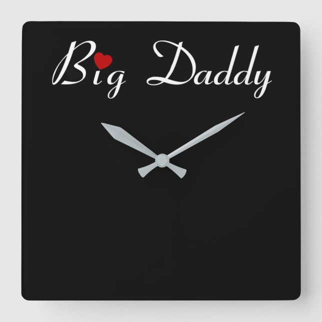 Horloge Carrée Big Daddy avec Red Heart (Recto)
