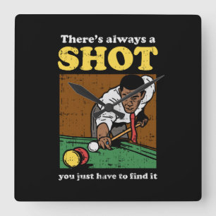 Horloge Carrée Billiard Snooker Retro