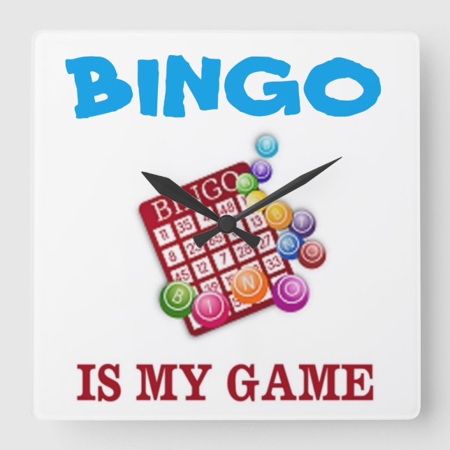 HORLOGE CARRÉE BINGO EST MON JEU (Recto)