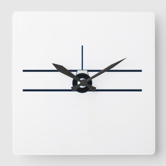 Horloge Carrée Biplane Wall Clock (Recto)