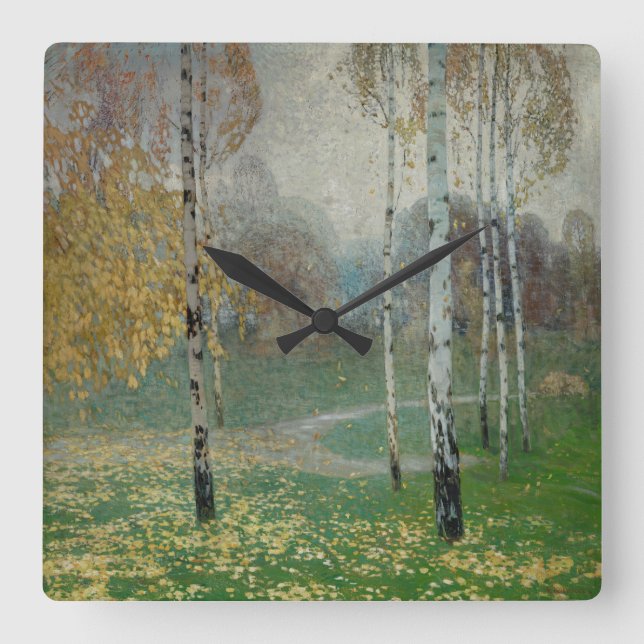 Horloge Carrée Birch Trees, 1904 (huile sur toile) (Recto)