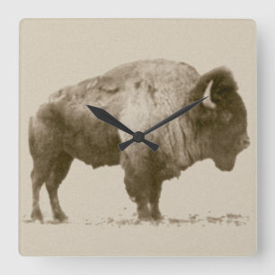Horloge Carrée Bison des plaines