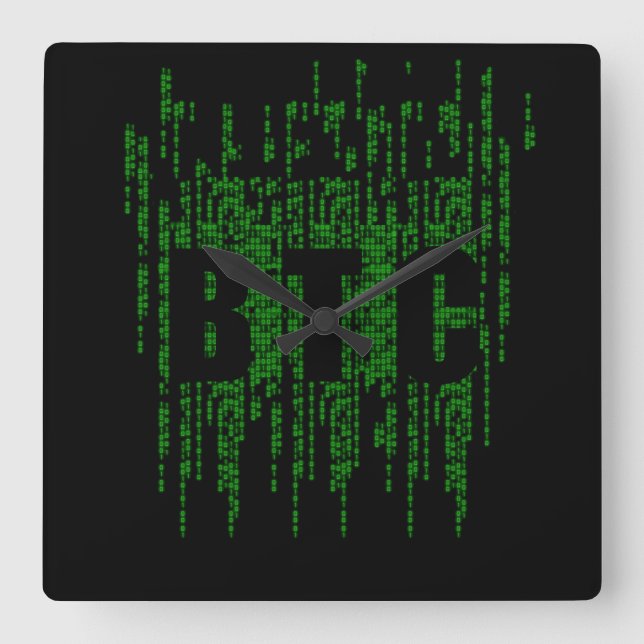 HORLOGE CARRÉE BITCOIN MATRIX (Recto)