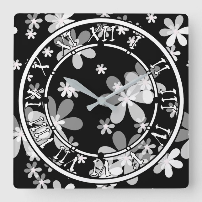 Horloge Carrée Black (Recto)