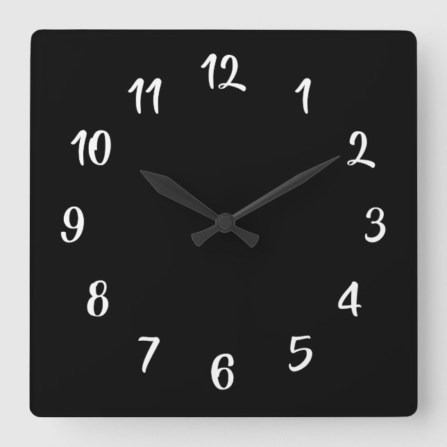 Horloge Carrée Black and White Custom Background (Recto)