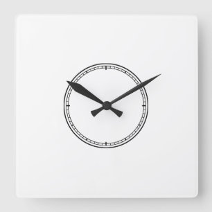 Horloge Carrée Black and White Minimalist Square Wall Clock
